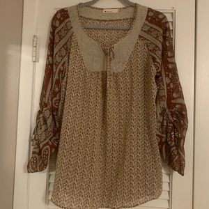 Brown floral blouse